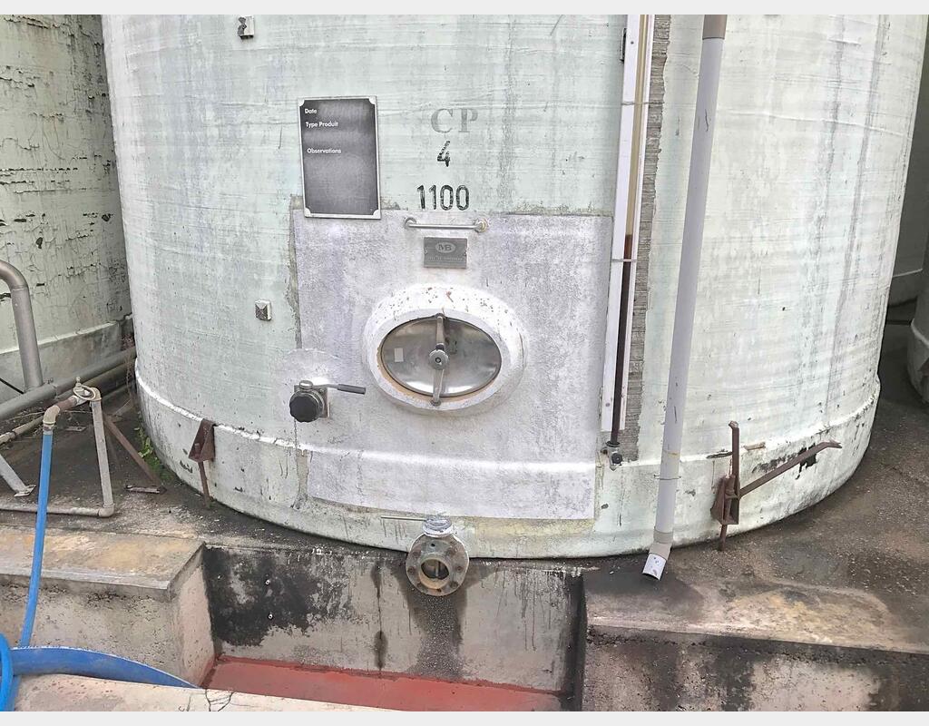 Cuve fibre de verre - Volume : 1100 HL (110.000 litres)