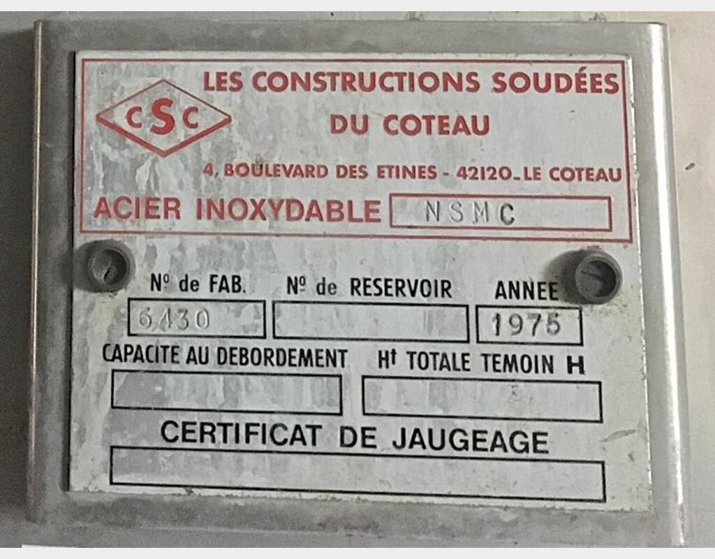 Cuve Inox cylindrique verticale - fond plat de 36 000 litres