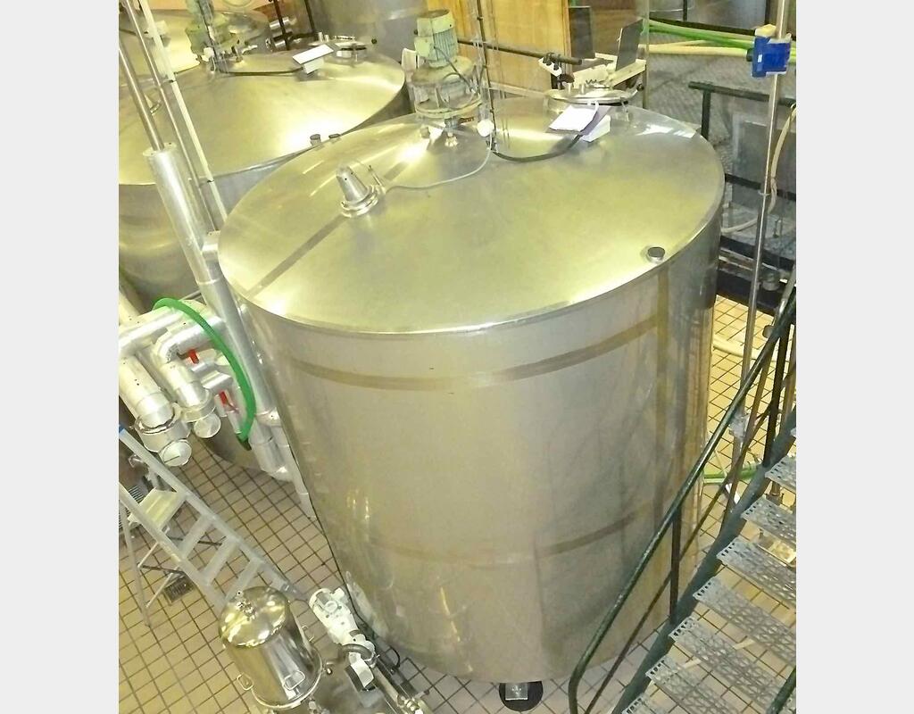 Cuve inox de m&eacute;lange isol&eacute;e circulation forc&eacute;e Agroalimentaire Volume : 130 HL (13000 litres)