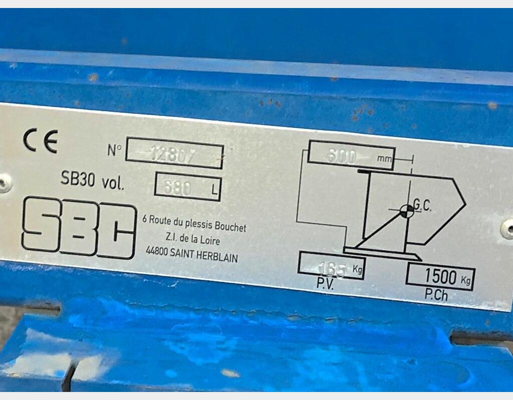 Benne basculante SBC Inox - Volume :
