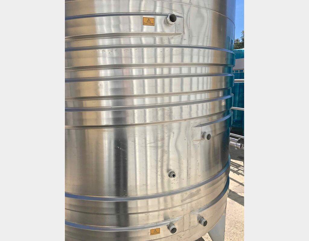 Cuve inox à chapeau flottant  80 hls - Fond incliné sur pieds