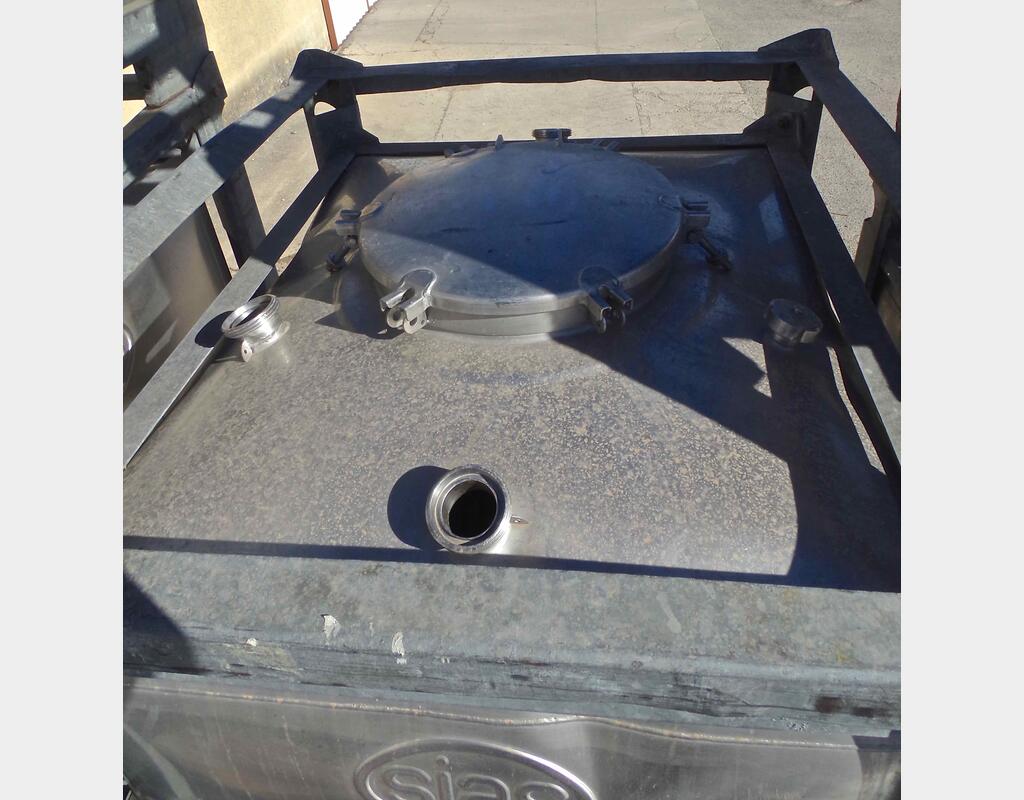 Conteneur INOX rectangulaire - Volume : 800 litres
