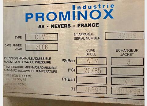 Cuve de m&eacute;lange inox isol&eacute;e Volume : 26698 litres