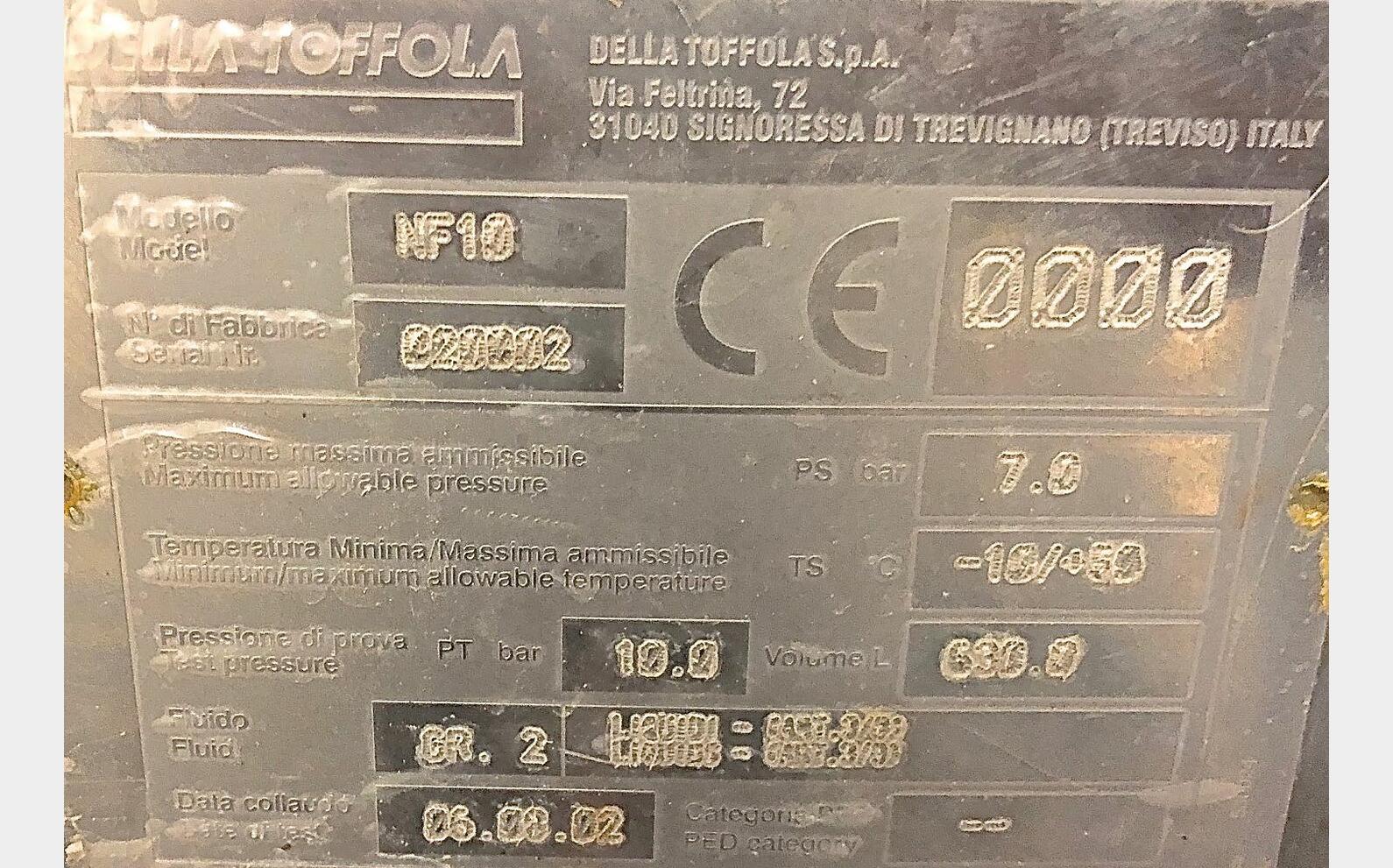 Filtre &agrave; terre - NF 10 ATEX D&eacute;bit : 300 HL/h DELLA TOFFOLA