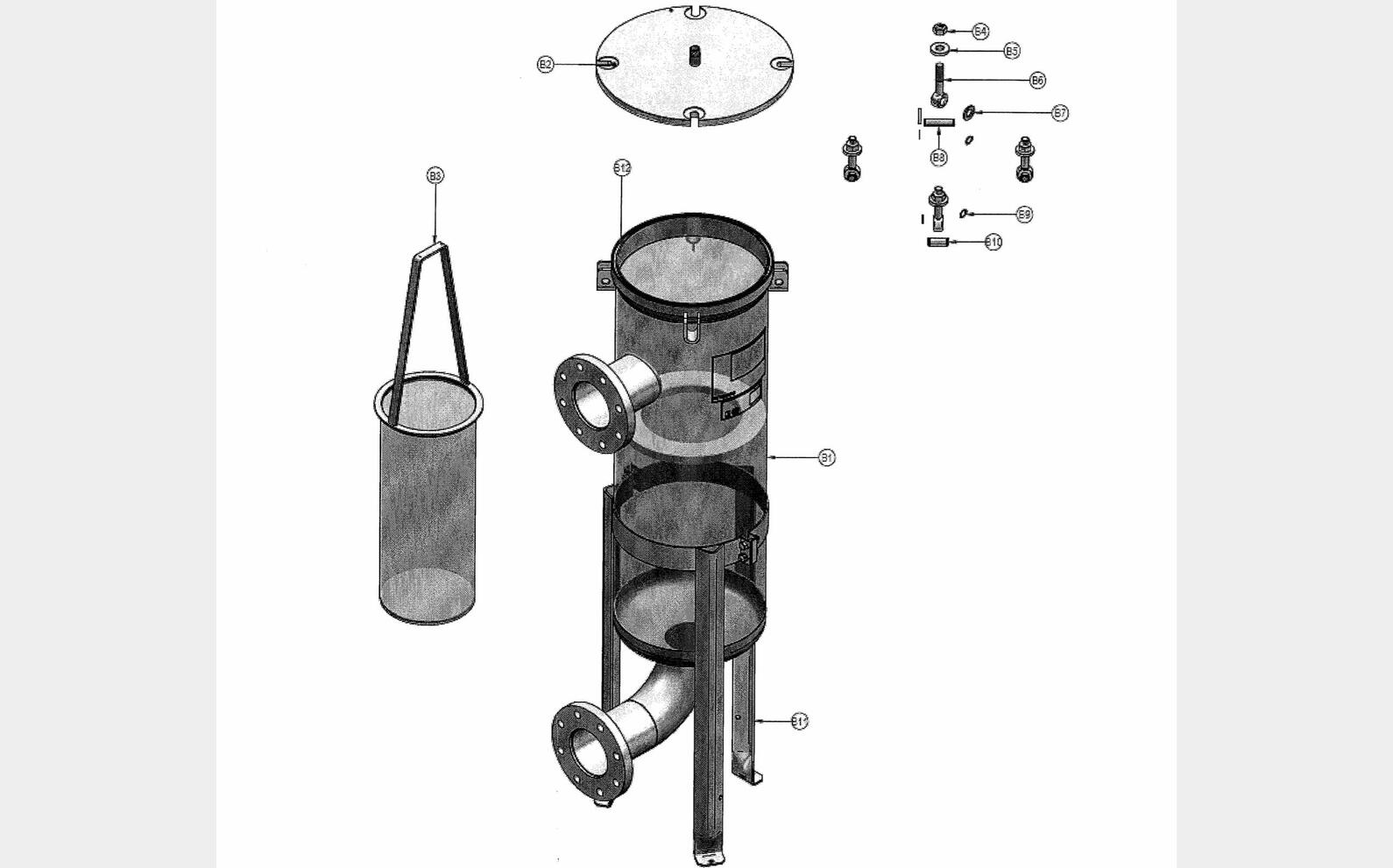 Filtre &agrave; panier - Inox 316L 82 Litres ROYER