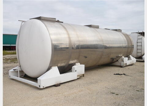 Conteneur de stockage en INOX 316L - Cylindrique horizontale isolée
