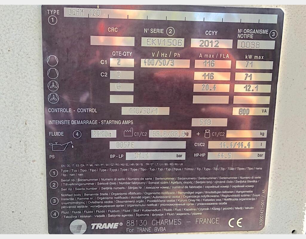 Groupe de froid - Marque : TRANE