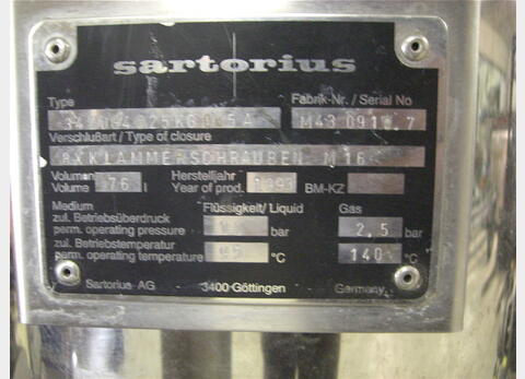 Filtre lenticulaire en INOX - Marque : SARTORIUS.