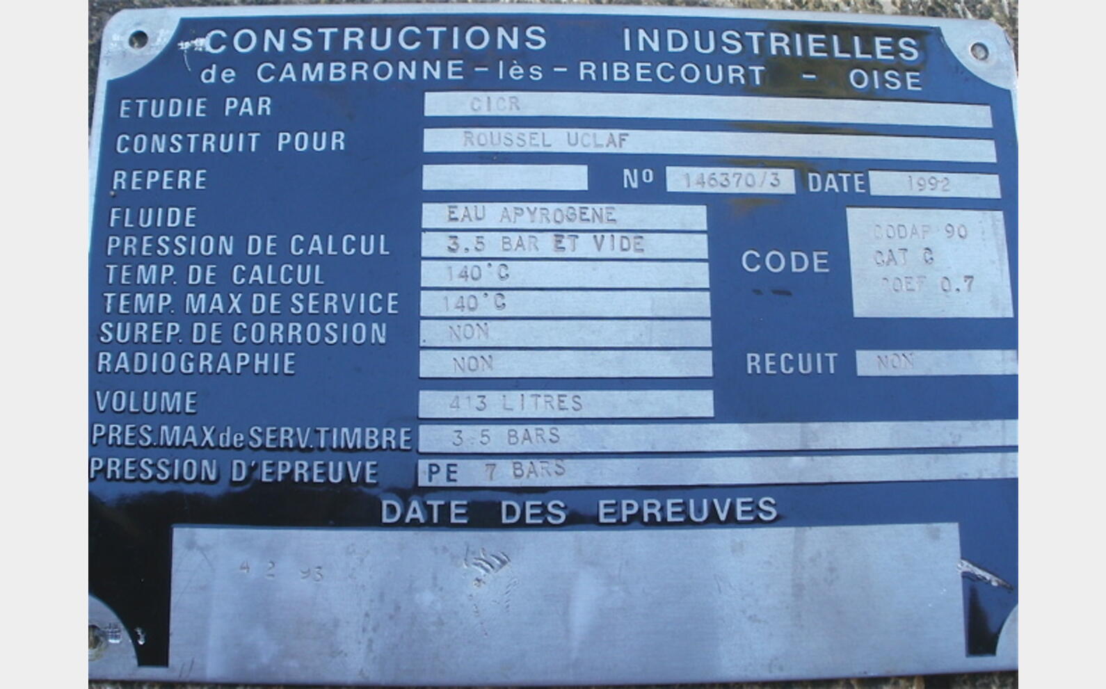 cuve stockage isol&eacute;e
