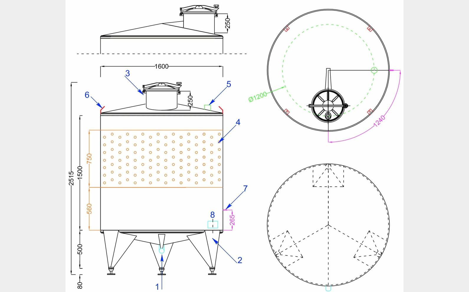 cuve INOX 316 ferm&eacute;e sur pieds MATERIEL NEUF