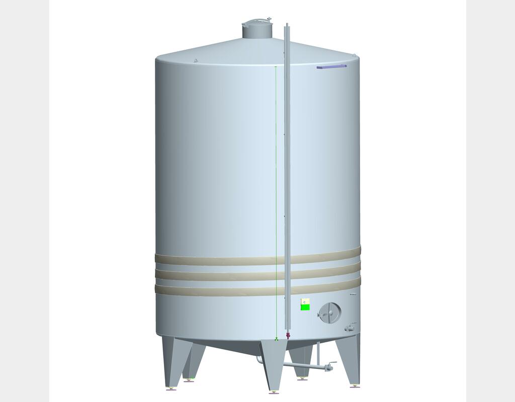 Cuve cylindrique verticale 5 pieds - Volume : 300 HL - INOX 304L/316L
